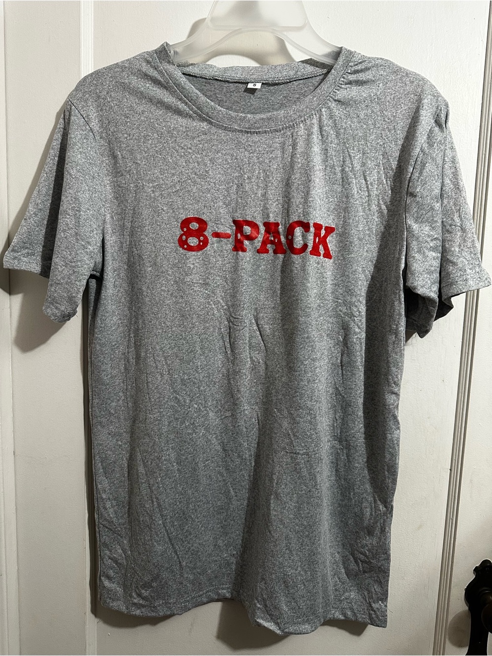 8-PACK Graphic Tee - Gray with Red Print